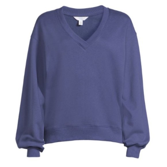 Time and Tru Tops - Time and Tru Women's M Blue V-Neck Sweatshirt